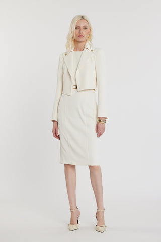 Giacca CASSEL corta maniche lunghe senza chiusura con collo sovrapposto più bottone