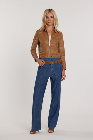 Giubbino PIERRES maniche lunghe con zip più snap ecopelle