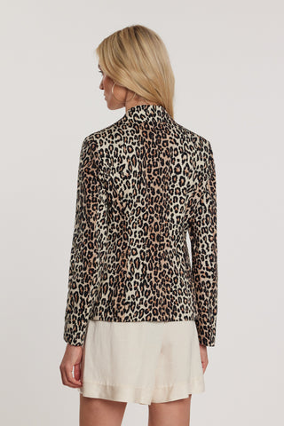 Giacca PIERRE maniche lunghe due bottoni sfoderata con patte fantasia animalier