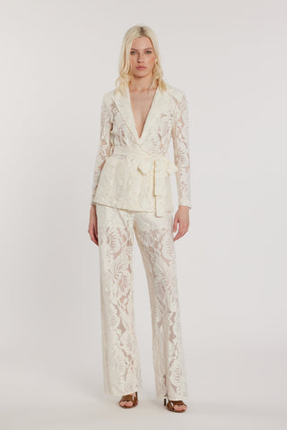 Giacca RAMPLING maniche lunghe con tasche toppa più cintura pizzo