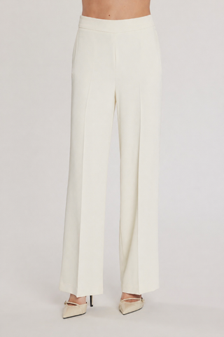 Pantalone LALIM vita alta palazzo con tasche francesi