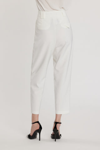 Pantalone SETMU vita alta con pinces più passanti più tasche