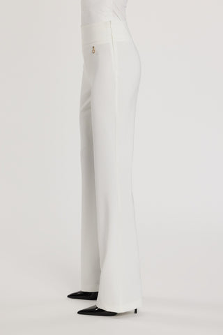 Pantalone BALBINA vita alta con bustino alto e gamba a zampa