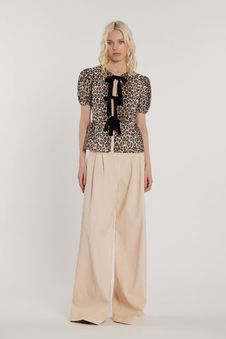 Pantalone HILLER vita alta palazzo con bustino alto più stringhe più tasche più pinces