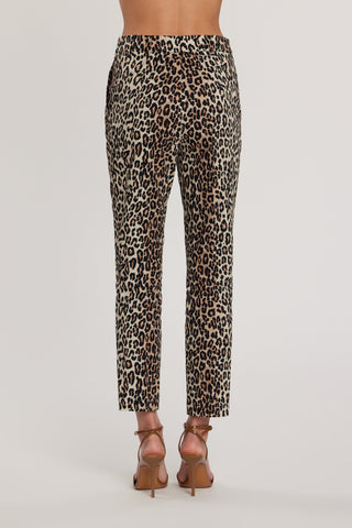 Pantalone MOUG vita alta con tasche francesi fantasia animalier