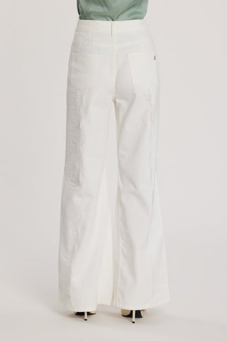 Pantalone DAKOTA_11 vita alta cinque tasche con inserti pizzo wild fit bull