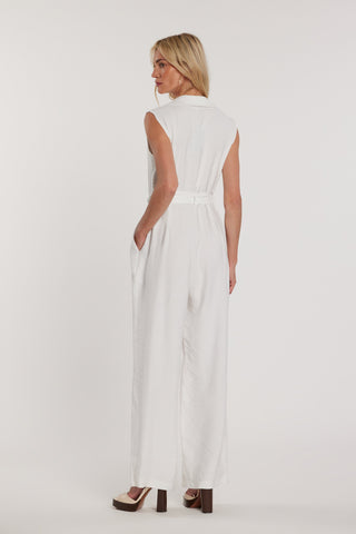 Tuta MORANTE lunga smanicata palazzo effetto giacca doppiopetto con cintura più tasche