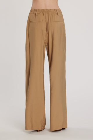 Pantalone PREZIOSA_P vita alta palazzo con cintura più tasche francesi più filetto