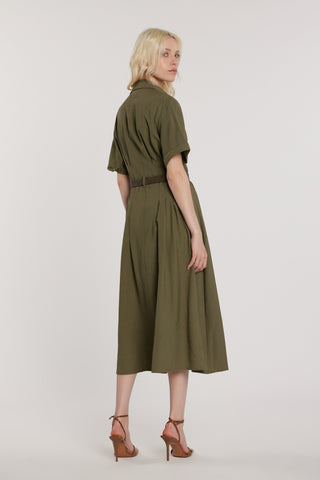 Abito CORINNES midi maniche lunghe con risvolto più zip più cintura