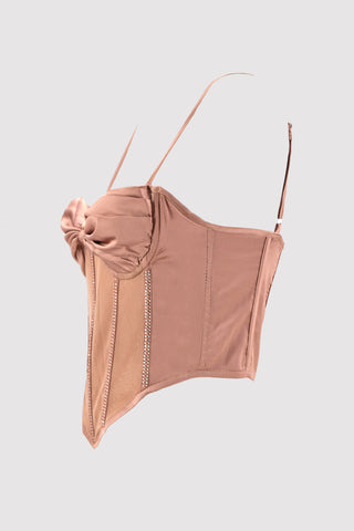 Top DEPOSE bustiere in raso con strass