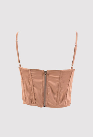 Top DEPOSE bustiere in raso con strass