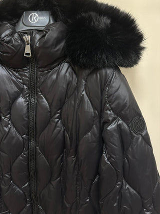 Piumino SKINNER manica lunga con polsi costina più cappuccio più ecopelliccia staccabile ts più zip