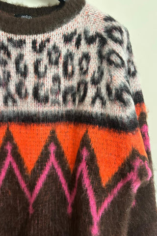 Maglia BERES manica lunga jacuqard rombi più maculato