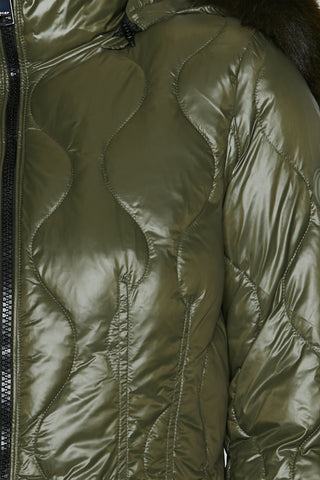 Piumino SKINNER manica lunga con polsi costina più cappuccio più ecopelliccia staccabile ts più zip