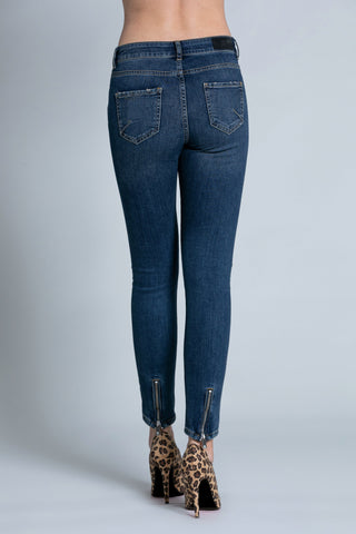 Jeans MARILYN_A NORI 5 ts con abrasioni più zip f.do medium blue denim