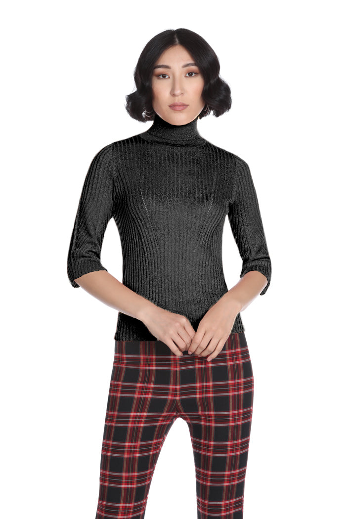 Maglia CRAIG collo alto manicha a 3/4 lurex