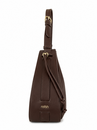 Borsa YUMI secchiello con coulisse più zip in ecopelle