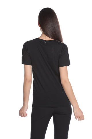 T-shirt MANDRAKE mezza manica con profili strass più stampa tvb più patch frecce