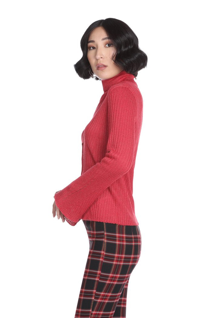 Cardigan UMBRIDGE manica lunga scollo v coste lurex