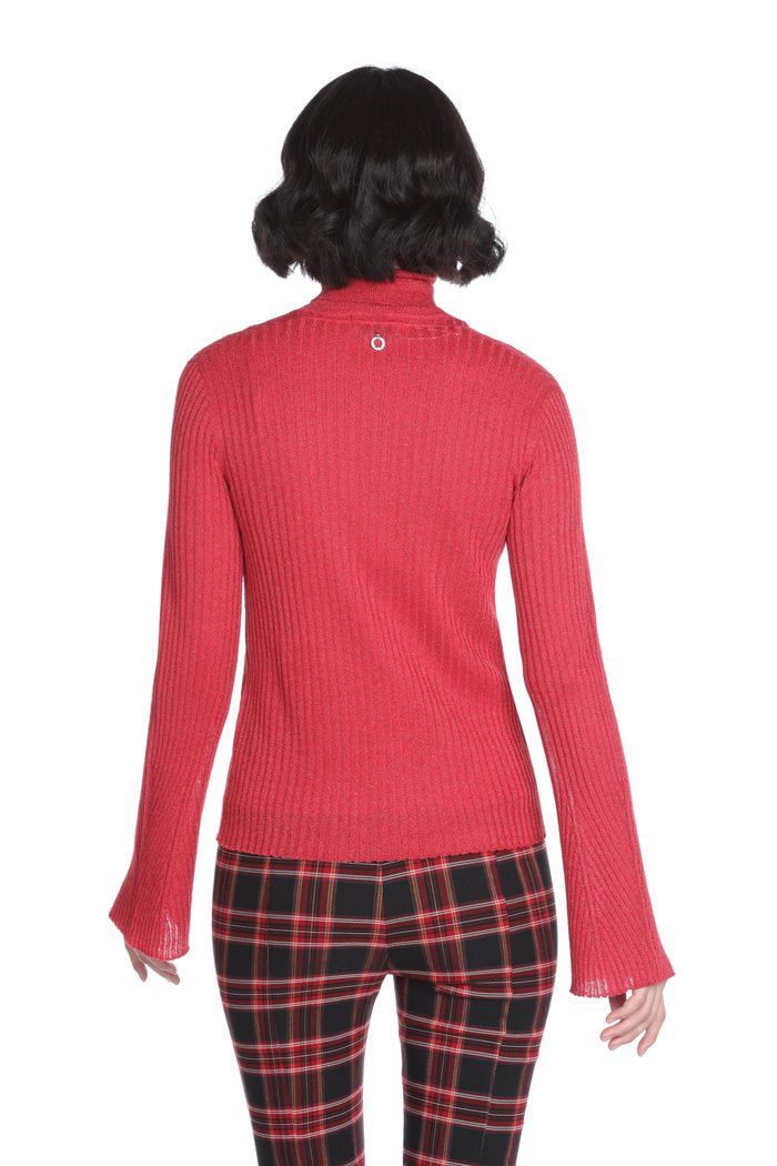 Cardigan UMBRIDGE manica lunga scollo v coste lurex