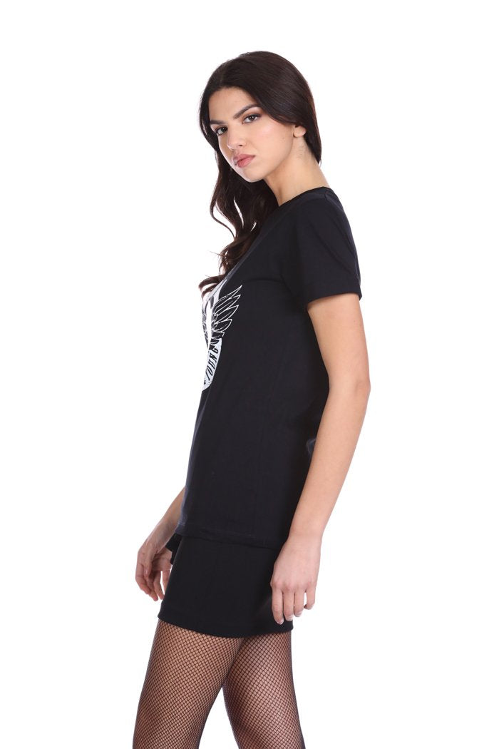 T-Shirt SERMIUTA mezza manica con stampa chiatarra con ali più rosa