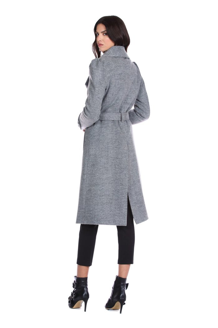 Cappotto KITRE lungo manica lunga con martingala con Cintura più tasche
