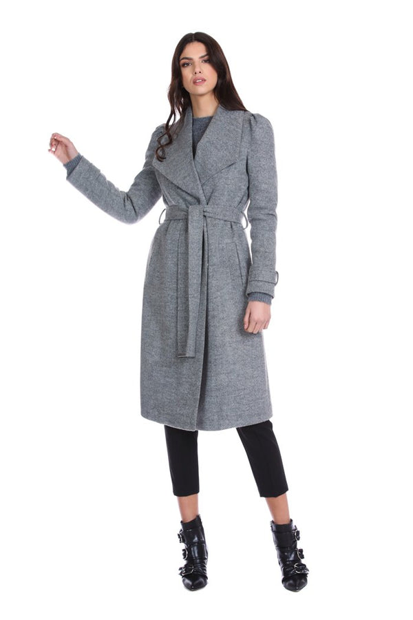 Cappotto KITRE lungo manica lunga con martingala con Cintura più tasche