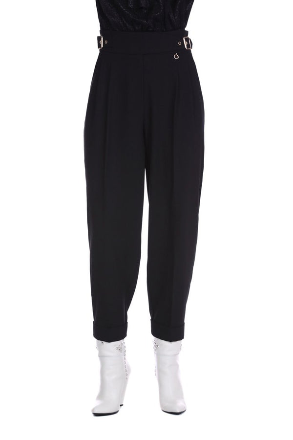 Pantaloni PERTRIS v.alta con elastico più cinturini più pinces con tasche più piegone f.do