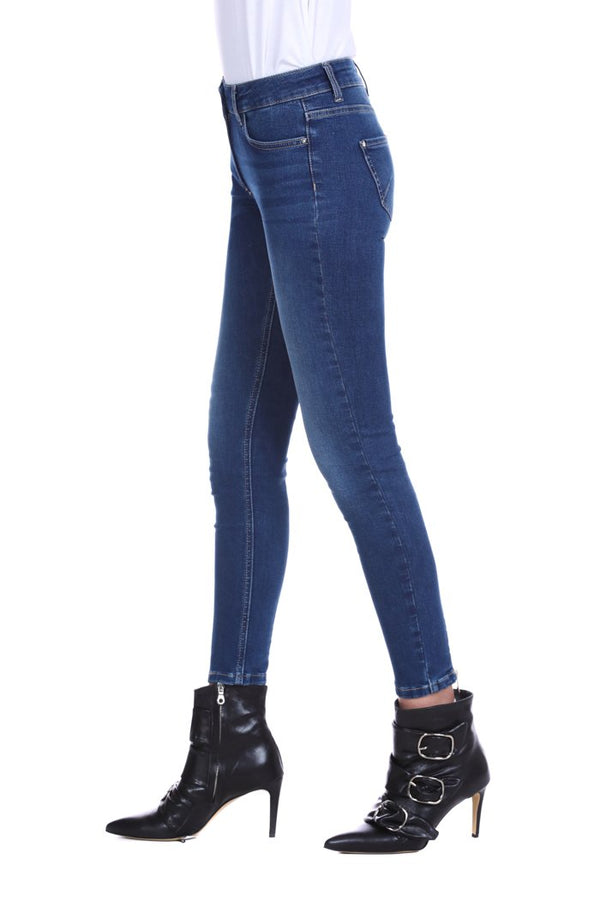 Jeans MARILYN_A 5 tasche con zip fondo slim fit denim
