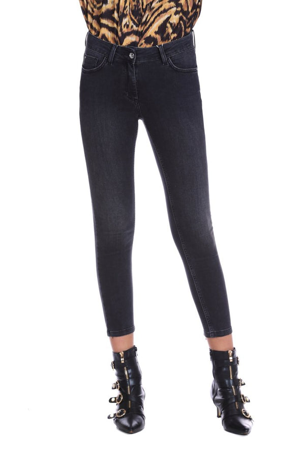 Jeans MARILYN 5 tasche più zip fondo slim fit denim black