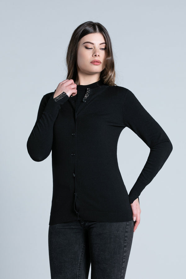 Cardigan CARDI manica lunga con spacchetti più strass
