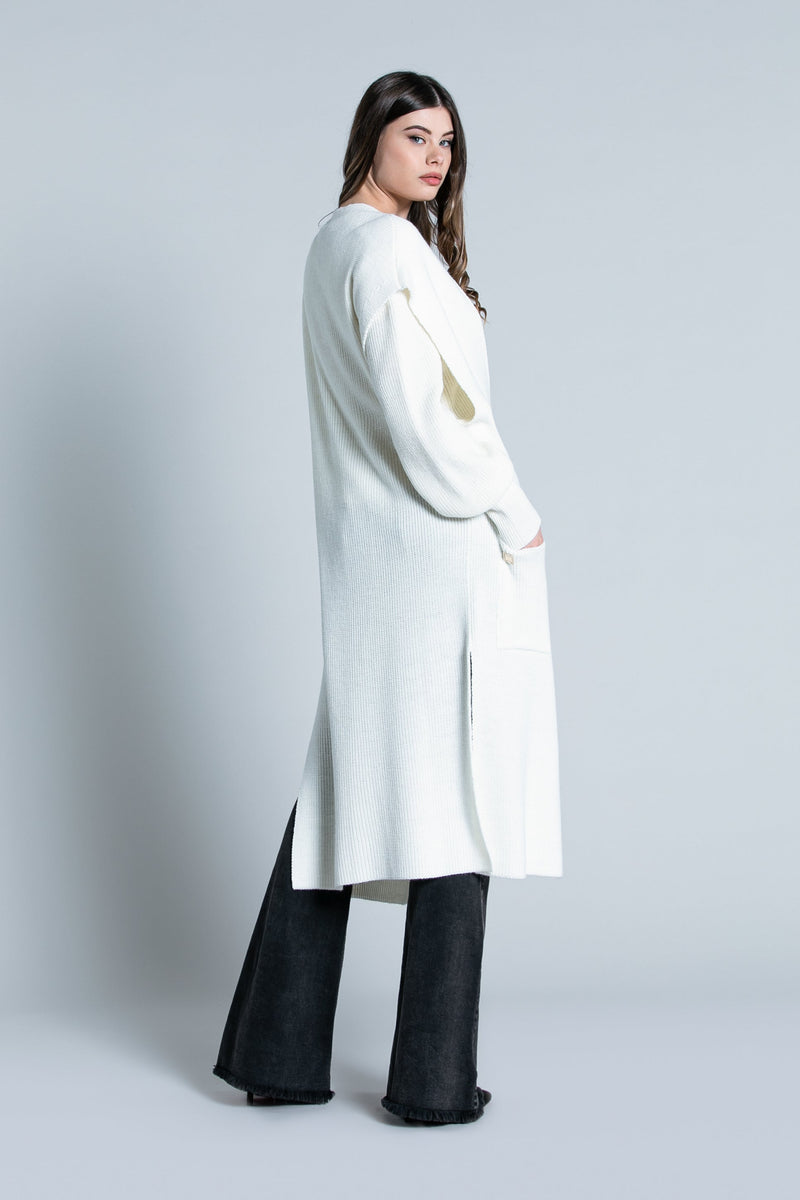 Cardigan SCOSA lungo mezza manica aletta con tasche più spacchi fondo