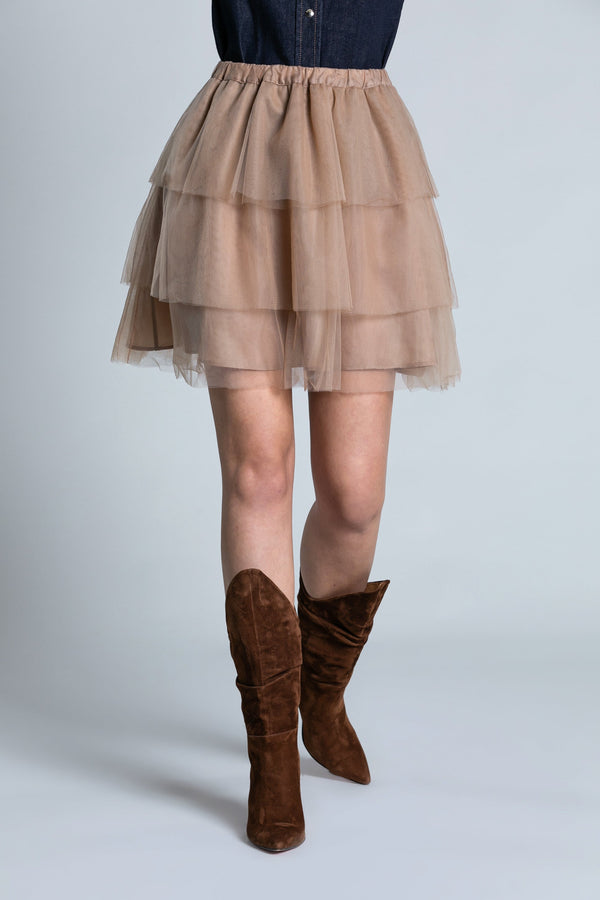 Gonna TULLESA corta con balze tulle