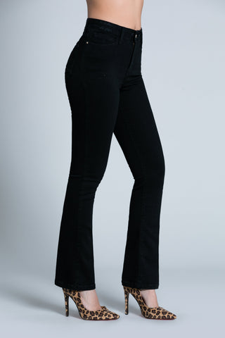 Jeans STARF_B vita alta 5 ts con ricamo logo più abrasioni cint. black denim