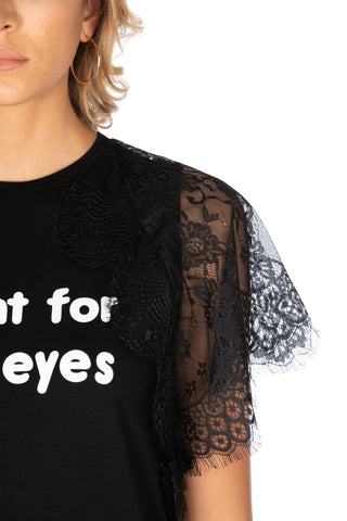 t-shirt VENICES mezza manica pizzo più stampa