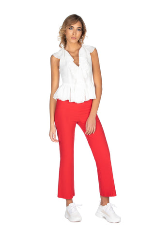 Blusa AURORITA senza maniche scollo a V profondo con volant