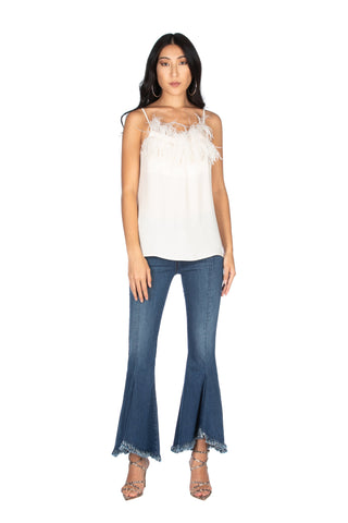 Top con piume, Relish High Fashion moda, Primavera Estate 2020, abbigliamento donna