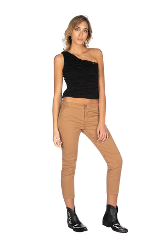 Top TRIXY-BIS  monospalla con arricci