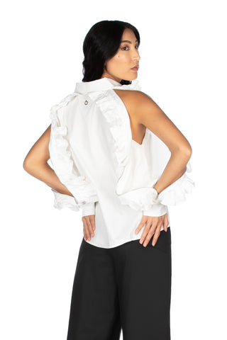 Camicia ENGLISH ampia con zip sulle maniche