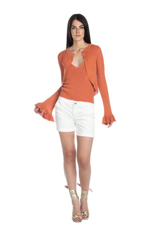 Canotta CARAVIUS con doppio scollo v costina lurex