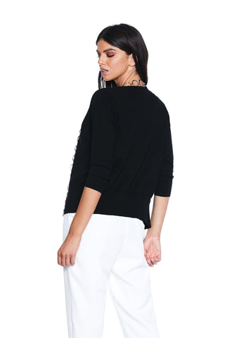 Cardigan DUKETH manica 3/4 con applicazione anelli