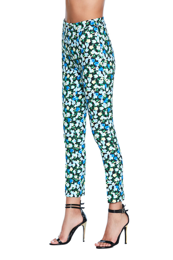 Panta PANERTY vita alta stretto stampa fiori