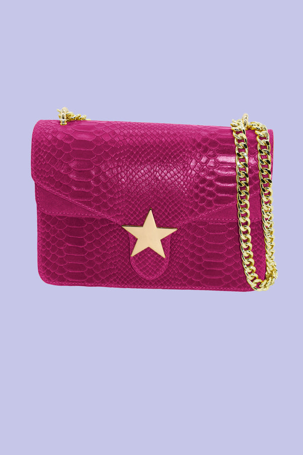 Borsa FUMIKO mis.media con tracolla catena più stella pelle pitonata