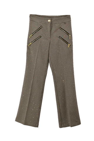 Panta READYS 1 per bambina di tweed con paillettes e tasche con zip
