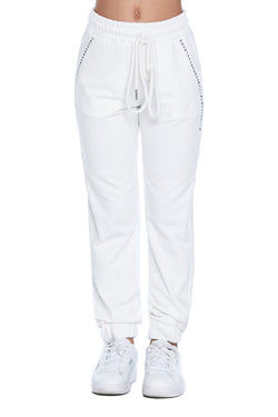 Pantalone LELLA con coulisse più arriccio fondo più borchie